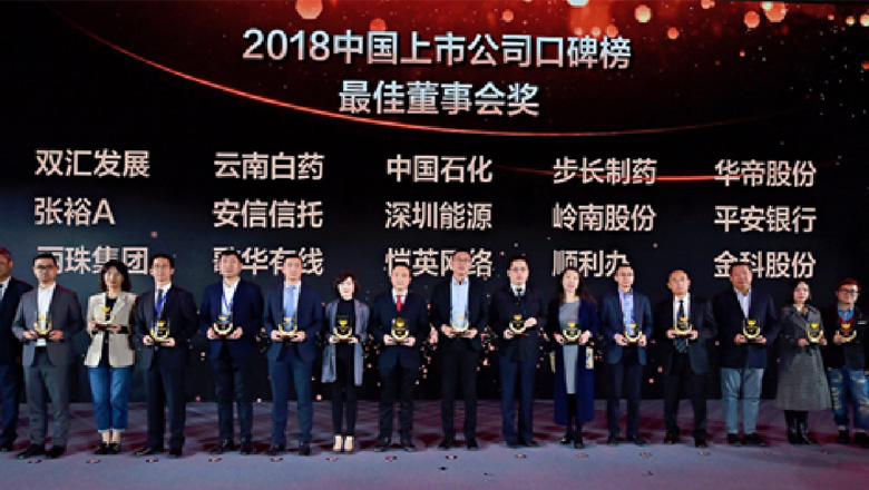 利博官网股份获“2018中国上市公司口碑榜”最佳董事会荣誉
